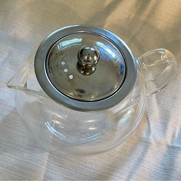 Glass Blooming Teapot with stainless steal lid - Picture 8 of 11